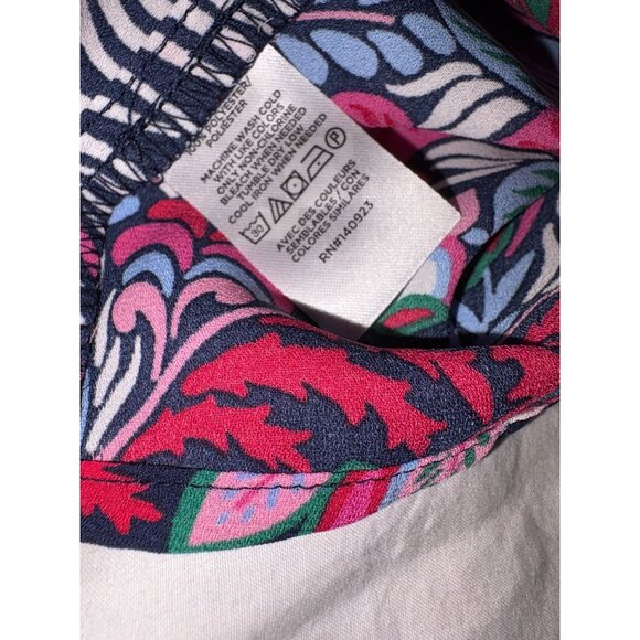 NWT New Loft Floral Emerald Essence Blouse Blouson Sleeves Crew Button Neck M - Picture 10 of 10